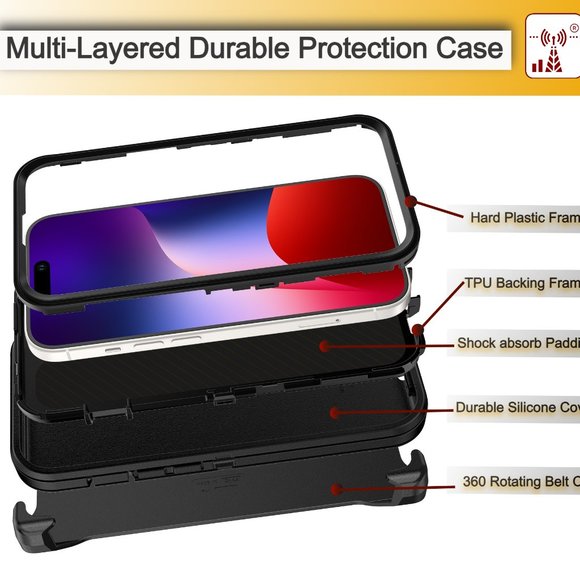 Mgbca Dura Pro Rugged Defender Case For iPhone 15 Pro , Belt Clip Holster - Picture 6 of 15